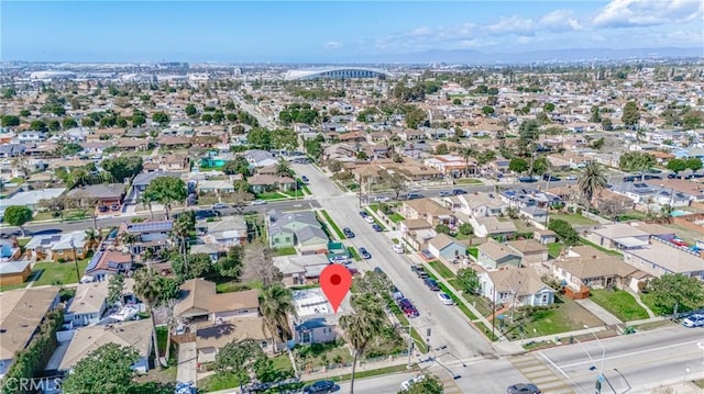 bird's eye view with a residential view