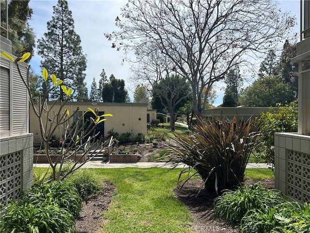 view of yard with a garden