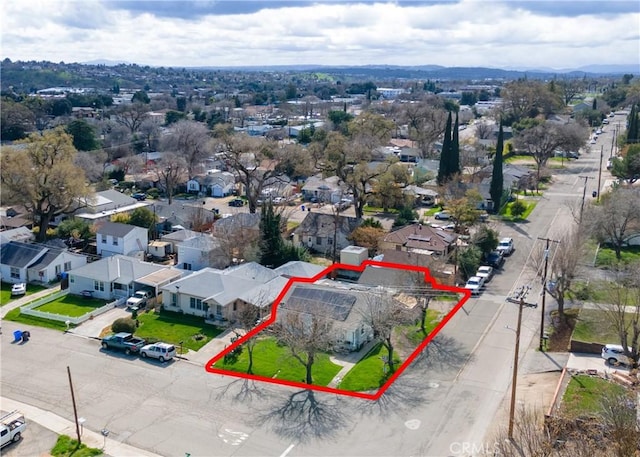 drone / aerial view with a residential view