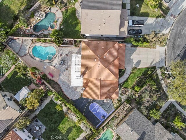 18429 Germain St, Porter Ranch, CA 91326 - bird's eye view of a pool
