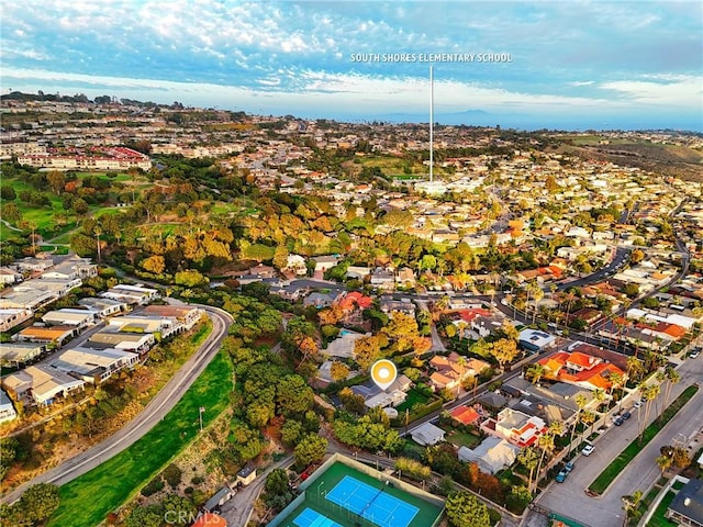 aerial view with a residential view