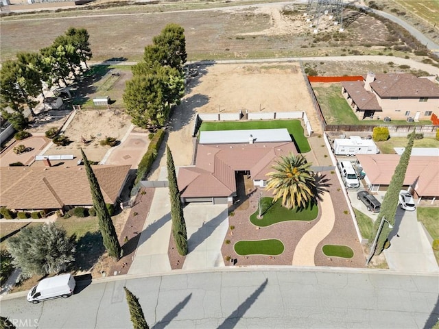 aerial view with a residential view