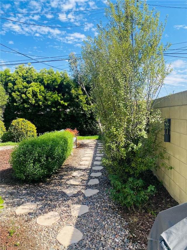 view of yard with fence