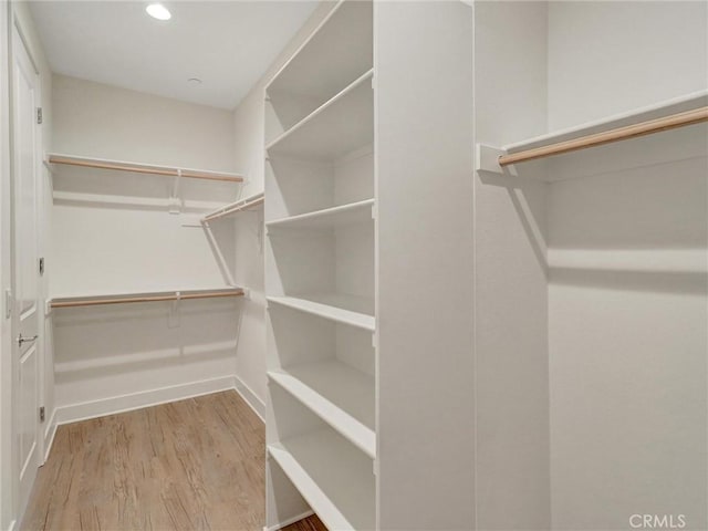 walk in closet featuring wood finished floors