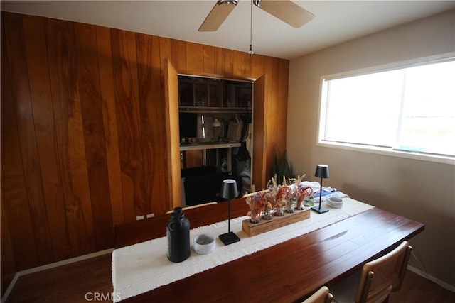 508 30th St, Hermosa Beach, CA 90254 - office area with ceiling fan and dark wood-type flooring