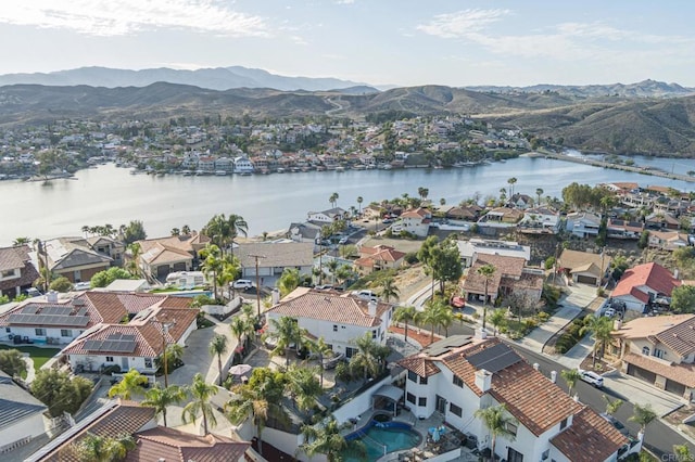 22633 Inspiration Pt, Canyon Lake, CA 92587 - drone / aerial view featuring a residential view and a water and mountain view
