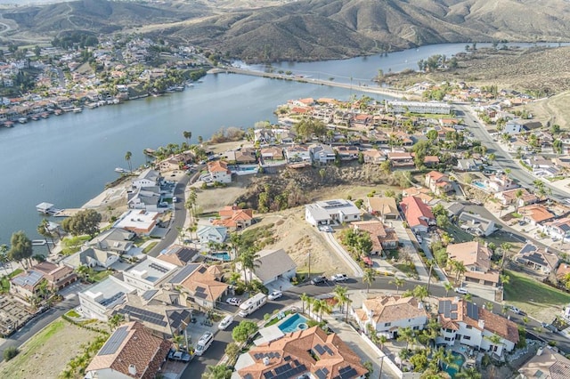 22633 Inspiration Pt, Canyon Lake, CA 92587 - drone / aerial view with a residential view and a water view