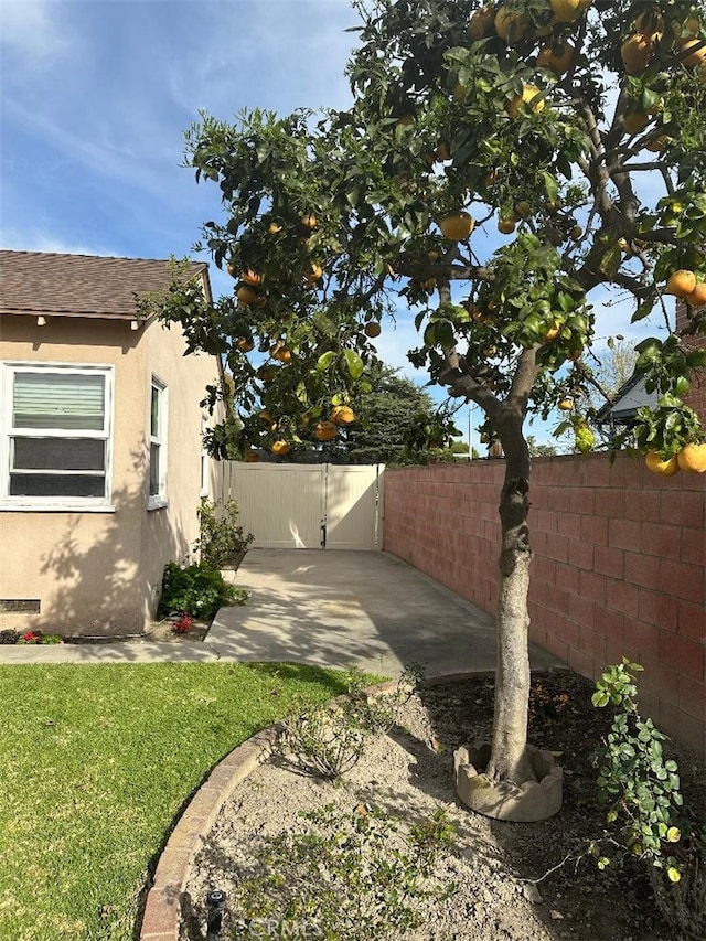 view of yard with fence