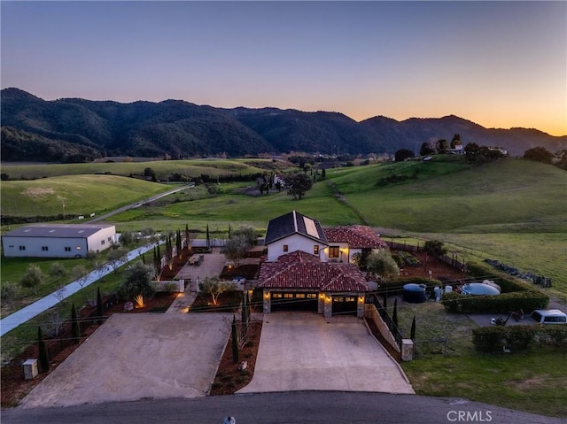 property view of mountains with a rural view