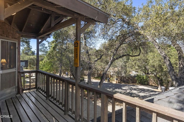 view of wooden deck