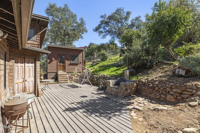 view of wooden deck