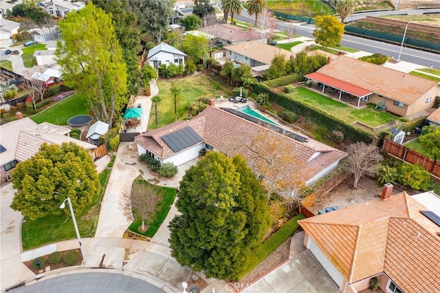 aerial view with a residential view