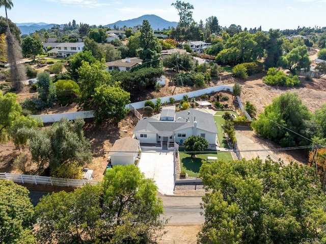 aerial view with a mountain view