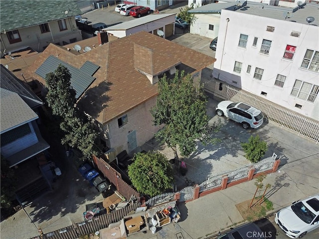 aerial view with a residential view