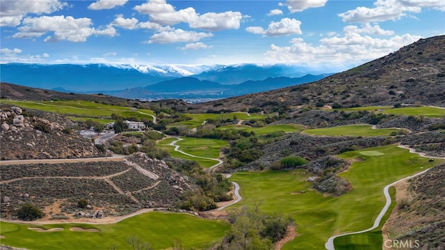 drone / aerial view with a mountain view