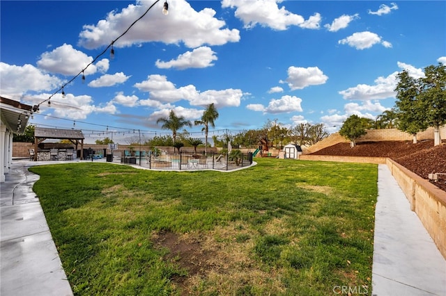 view of yard with fence