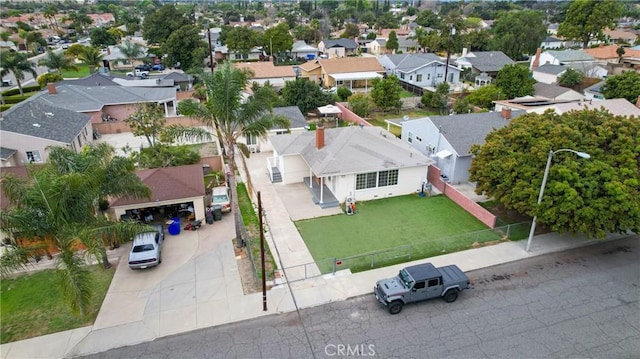 bird's eye view with a residential view