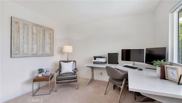 office featuring baseboards and carpet floors