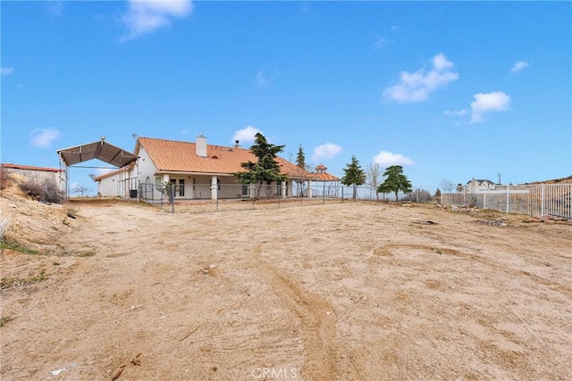 view of yard with fence