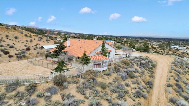 drone / aerial view with a rural view