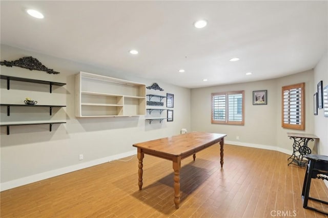 22176 Dogie Pl, Canyon Lake, CA 92587 - office area featuring recessed lighting and light wood finished floors