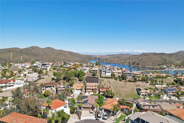 22176 Dogie Pl, Canyon Lake, CA 92587 - aerial perspective of suburban area with a water and mountain view