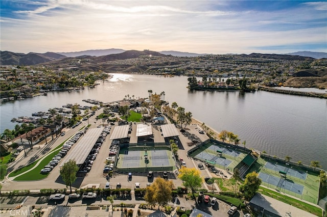 22176 Dogie Pl, Canyon Lake, CA 92587 - aerial view of property's location featuring a water and mountain view