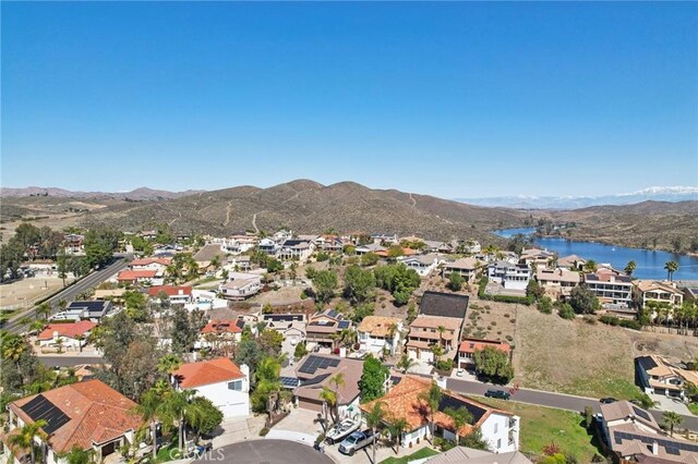 22176 Dogie Pl, Canyon Lake, CA 92587 - aerial view of residential area featuring a water and mountain view