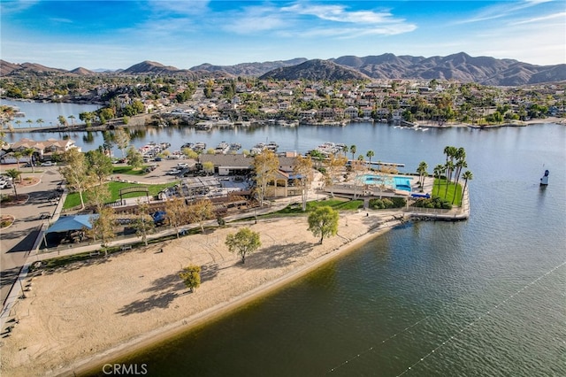 22176 Dogie Pl, Canyon Lake, CA 92587 - dock area with a water and mountain view and a residential view