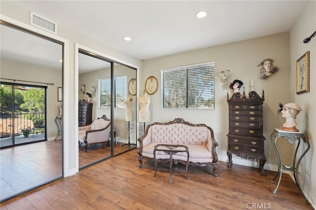 22176 Dogie Pl, Canyon Lake, CA 92587 - sitting room featuring plenty of natural light, wood finished floors, and recessed lighting