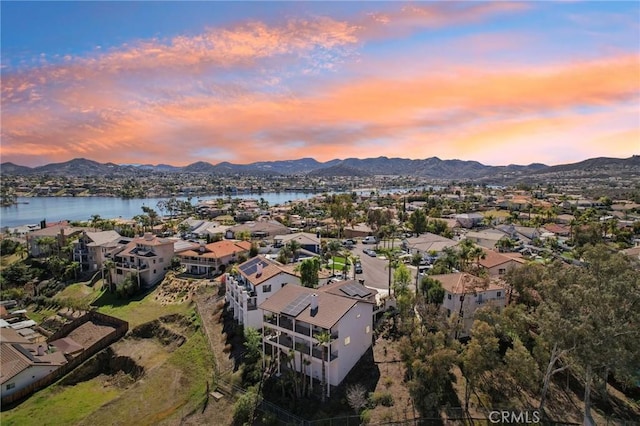 22176 Dogie Pl, Canyon Lake, CA 92587 - aerial overview of property's location featuring a water and mountain view and nearby suburban area