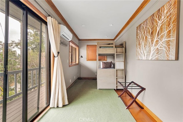 interior space with an AC wall unit and a healthy amount of sunlight