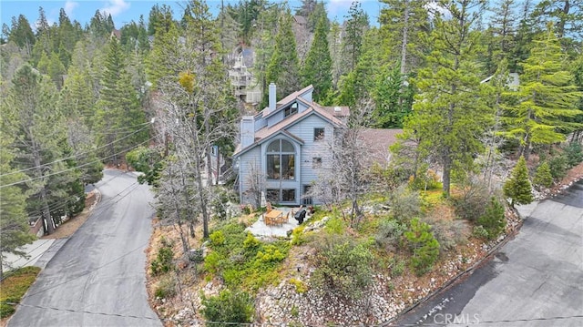 view of front of property with a chimney