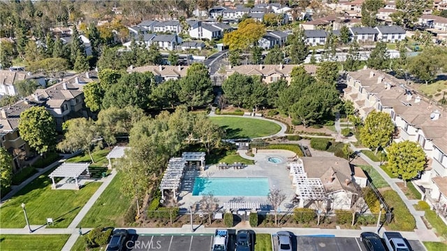 birds eye view of property featuring a residential view