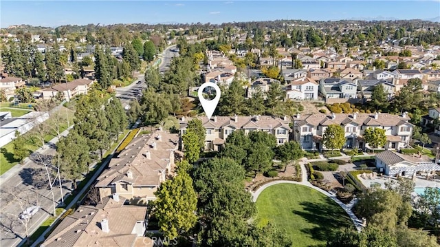 aerial view with a residential view