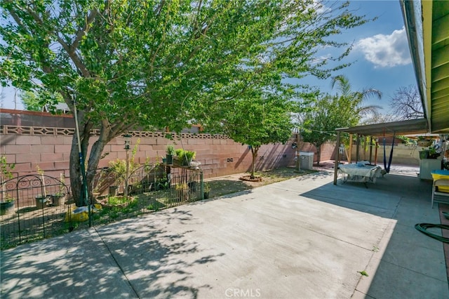 view of patio with a fenced backyard