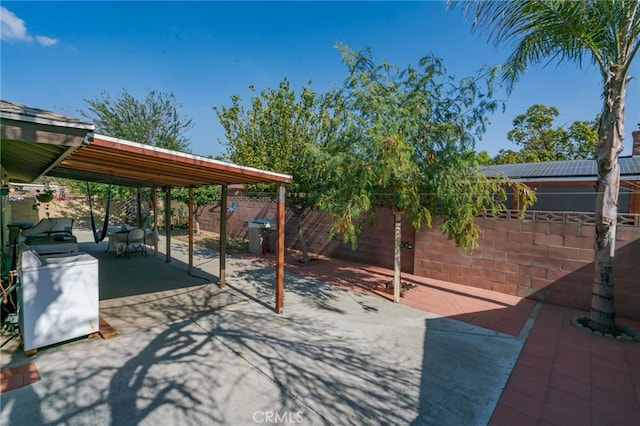 view of patio with a fenced backyard