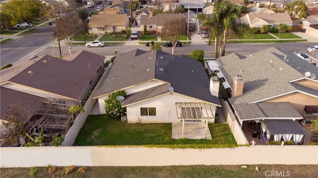 aerial view with a residential view