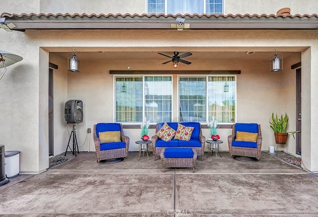 view of patio / terrace with ceiling fan