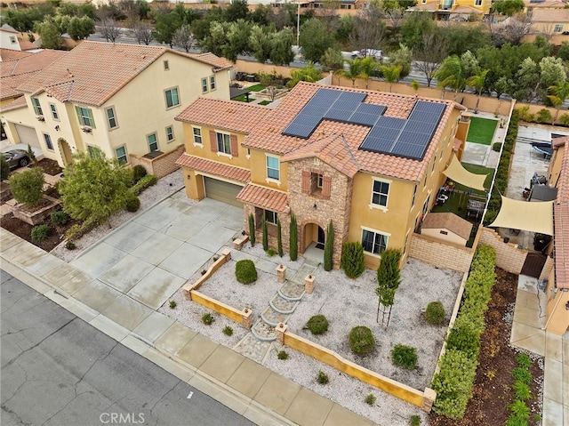 bird's eye view with a residential view