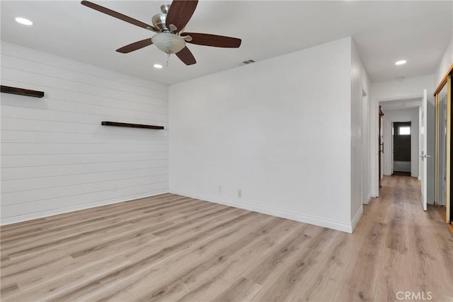 12899 Rain Shadow Rd, Victorville, CA 92395 - empty room featuring light wood finished floors, visible vents, recessed lighting, and baseboards