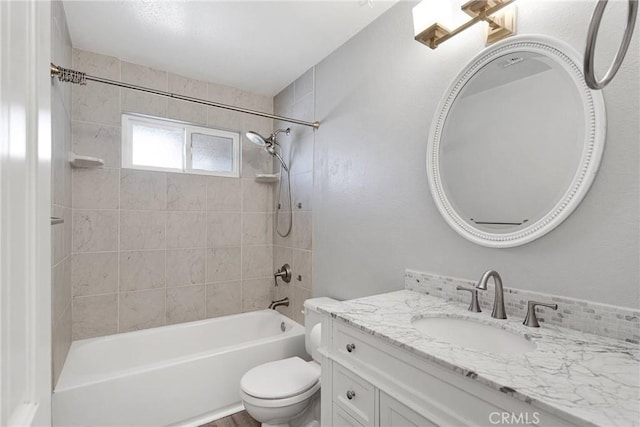 12899 Rain Shadow Rd, Victorville, CA 92395 - bathroom featuring toilet, washtub / shower combination, and vanity