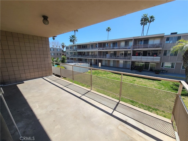 balcony with a residential view