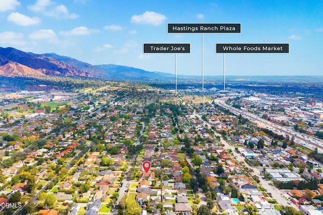 aerial view featuring a mountain view