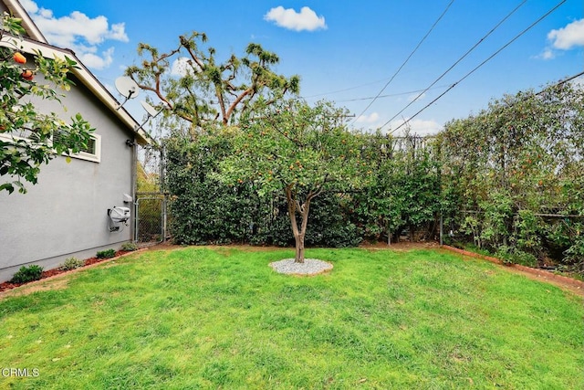 view of yard featuring fence