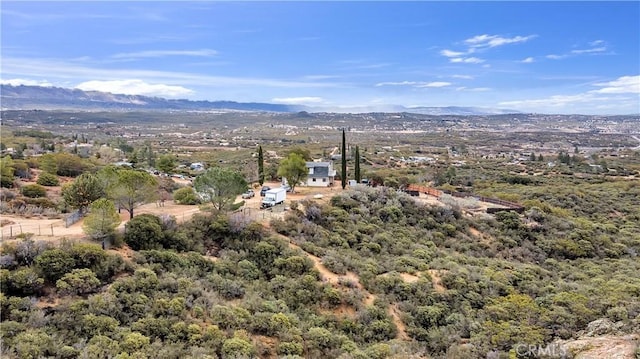 bird's eye view with a mountain view