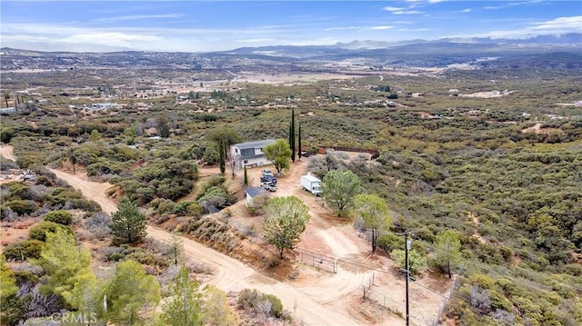 aerial view with a mountain view