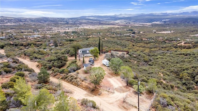 drone / aerial view with a mountain view