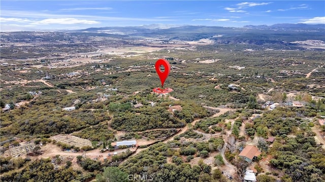aerial view featuring a mountain view