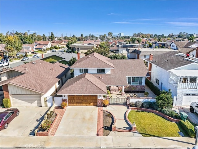 aerial view featuring a residential view